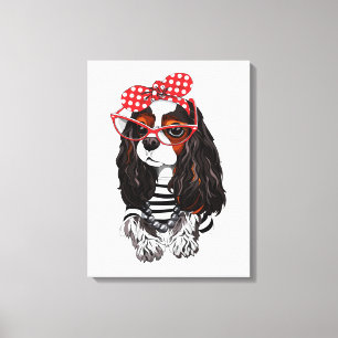 Cavalier King Charles Spaniel From Paris With Love Canvas Print