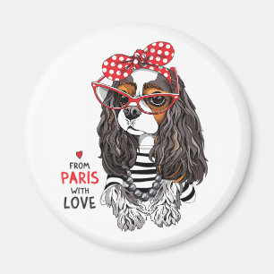 Cavalier King Charles Spaniel From Paris With Love Magnet