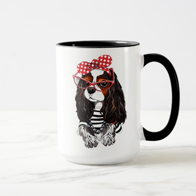 Cavalier King Charles Spaniel From Paris With Love Mug (Right)