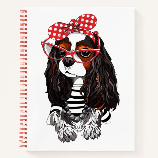 Cavalier King Charles Spaniel From Paris With Love Notebook (Front)