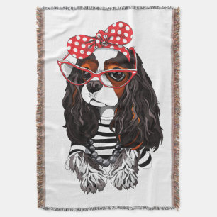 Cavalier King Charles Spaniel From Paris With Love Throw Blanket