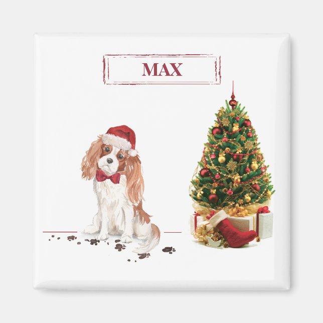 Cavalier King Charles Spaniel Funny Christmas Dog Magnet (Front)