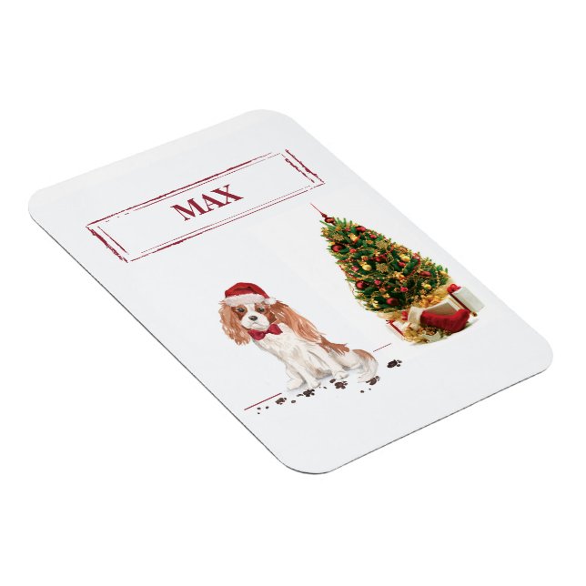 Cavalier King Charles Spaniel Funny Christmas Dog Magnet (Right Side)