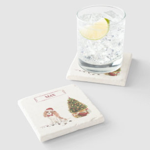 Cavalier King Charles Spaniel Funny Christmas Dog Stone Coaster