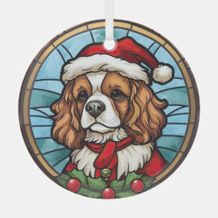 Cavalier King Charles Spaniel Glass Christmas Glass Tree Decoration
