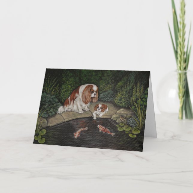 Cavalier King charles spaniel greeting card (Front)