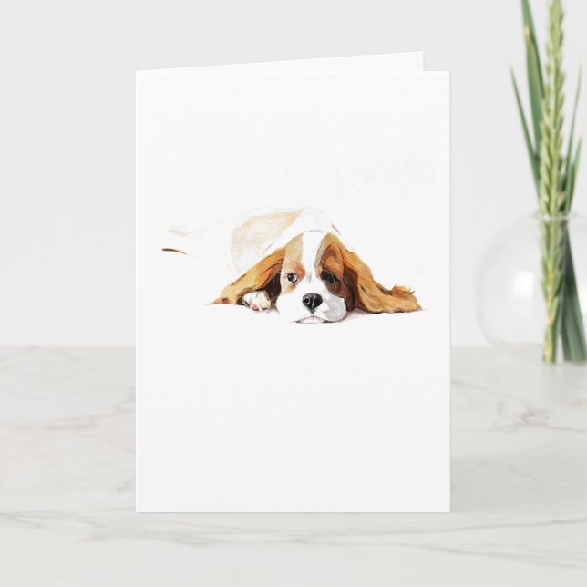 Cavalier King Charles Spaniel Greeting Card, Gift Card (Front)