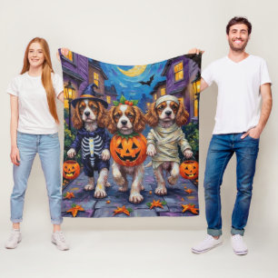 Cavalier King Charles Spaniel Halloween Costumes Fleece Blanket