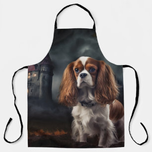 Cavalier King Charles Spaniel Halloween Scary Apron