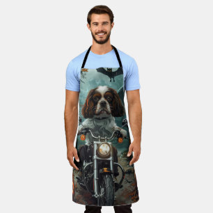 Cavalier King Charles Spaniel Halloween Scary Apron