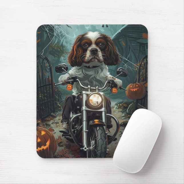 Cavalier King Charles Spaniel Halloween Scary Mouse Pad (With Mouse)