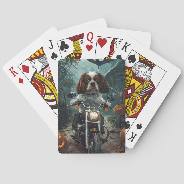 Cavalier King Charles Spaniel Halloween Scary Playing Cards (Back)