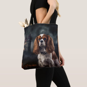 Cavalier King Charles Spaniel Halloween Scary Tote Bag