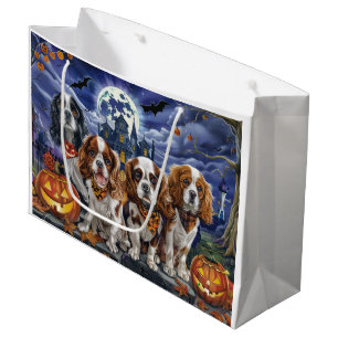 Cavalier King Charles Spaniel Halloween Spooky Large Gift Bag