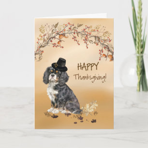 Cavalier King Charles Spaniel Hat Thanksgiving Card