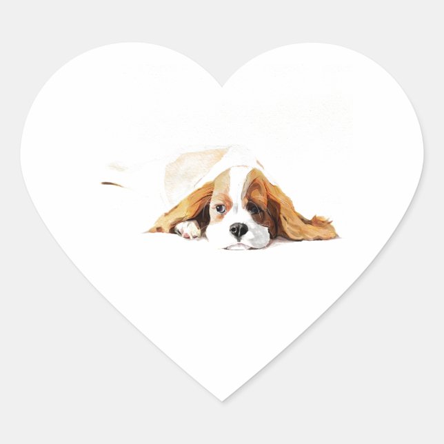 Cavalier King Charles Spaniel Heart Sticker (Front)