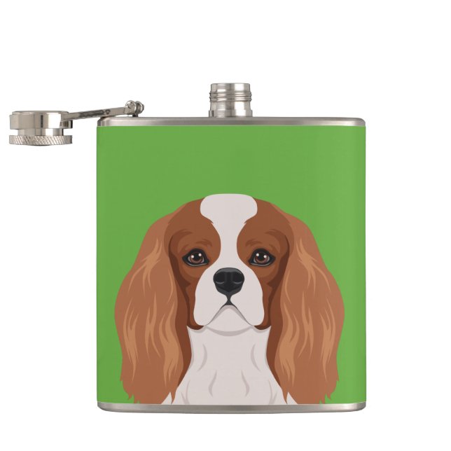 Cavalier King Charles Spaniel Hip Flask (Opened)