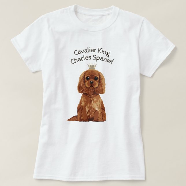 Cavalier King Charles Spaniel Illustrated T-Shirt (Design Front)