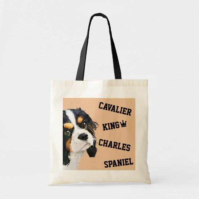 Cavalier King Charles Spaniel Illustrated Tote Bag (Front)