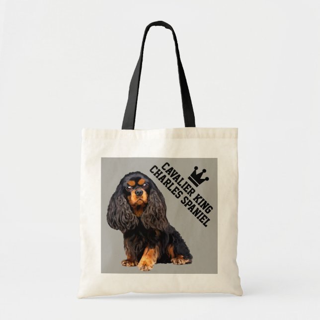 Cavalier King Charles Spaniel Illustrated Tote Bag (Front)