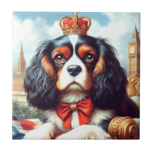 Cavalier King Charles Spaniel Illustration Ceramic Tile