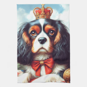 Cavalier King Charles Spaniel Illustration Tea Towel
