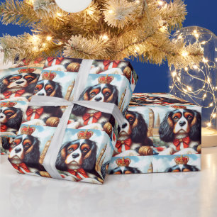 Cavalier King Charles Spaniel Illustration Wrapping Paper