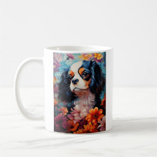 Cavalier King Charles Spaniel in flowers Coffee Mug