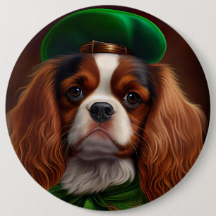 Cavalier King Charles Spaniel in St. Patrick's Day 6 Cm Round Badge