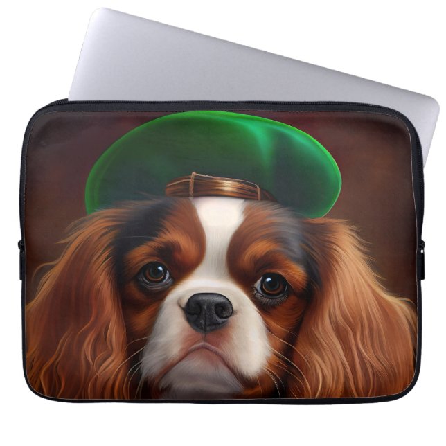 Cavalier King Charles Spaniel in St. Patrick's Day Laptop Sleeve (Front)