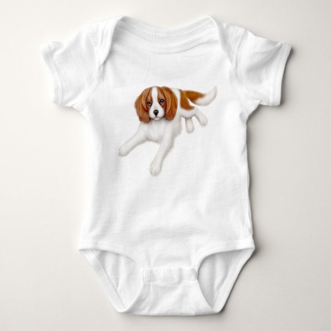 Cavalier King Charles Spaniel Infant Baby Bodysuit (Front)