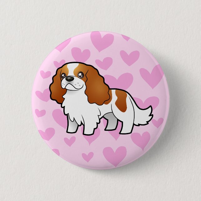 Cavalier King Charles Spaniel Love 6 Cm Round Badge (Front)