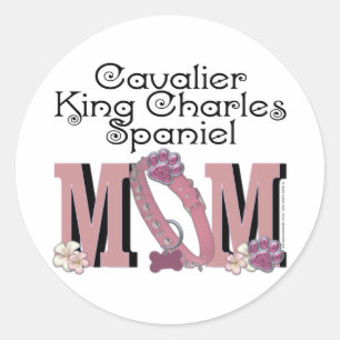 Cavalier King Charles Spaniel MOM Classic Round Sticker