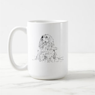 Cavalier King Charles Spaniel Mug, Minimalist Ink  Coffee Mug