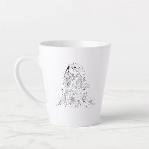 Cavalier King Charles Spaniel Mug, Minimalist Ink  Latte Mug