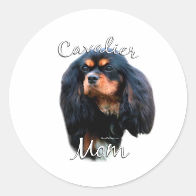 Cavalier King Charles Spaniel Mum 2 Classic Round Sticker (Front)