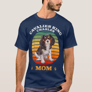 Cavalier king charles spaniel mum retro dog owner T-Shirt
