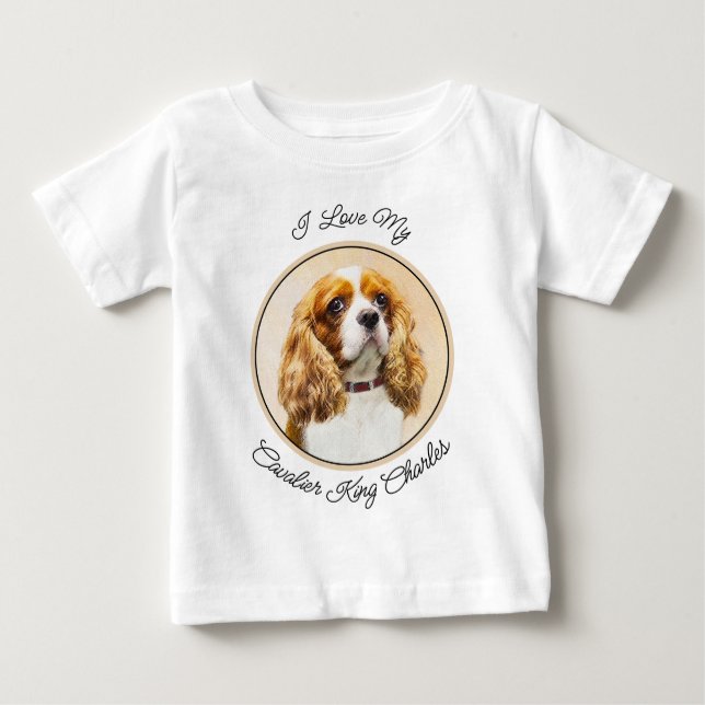 Cavalier King Charles Spaniel Original Painting Baby T-Shirt (Front)