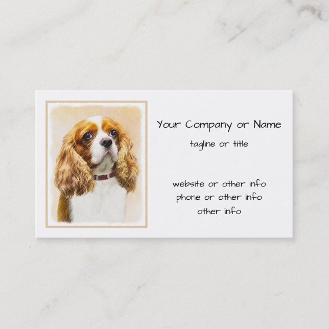 Cavalier King Charles Spaniel Original Painting Business Card (Front)