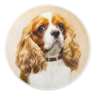 Cavalier King Charles Spaniel Original Painting Ceramic Knob