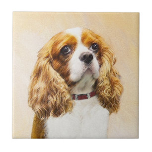 Cavalier King Charles Spaniel Original Painting Ceramic Tile