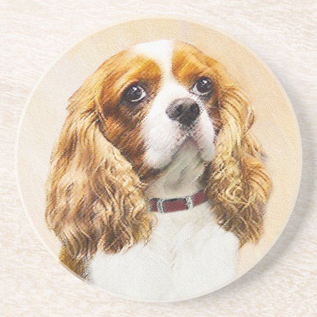 Cavalier King Charles Spaniel Original Painting Coaster (Front)
