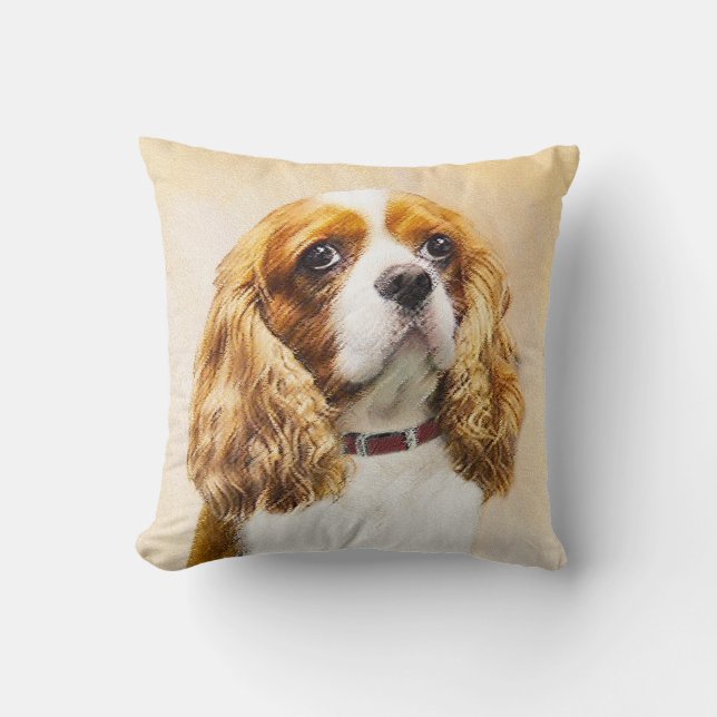 Cavalier King Charles Spaniel Original Painting Cushion (Front)