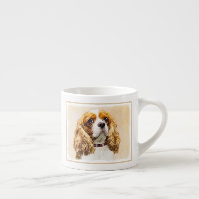 Cavalier King Charles Spaniel Original Painting Espresso Cup (Right)