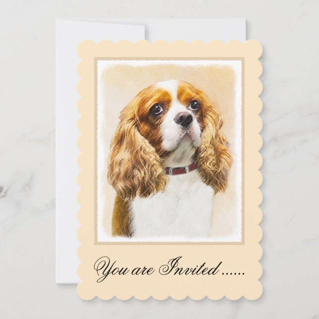 Cavalier King Charles Spaniel Original Painting Invitation (Front)