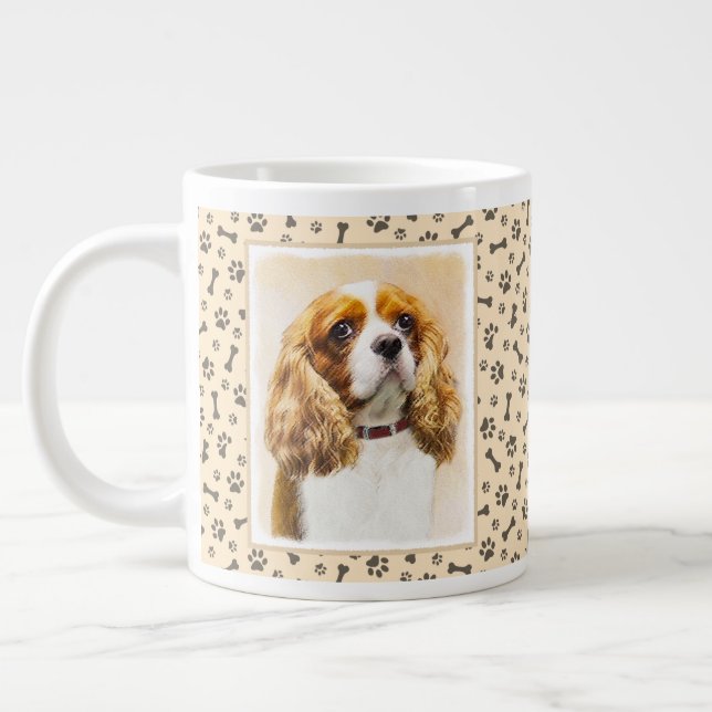Cavalier King Charles Spaniel Original Painting Large Coffee Mug (Left)
