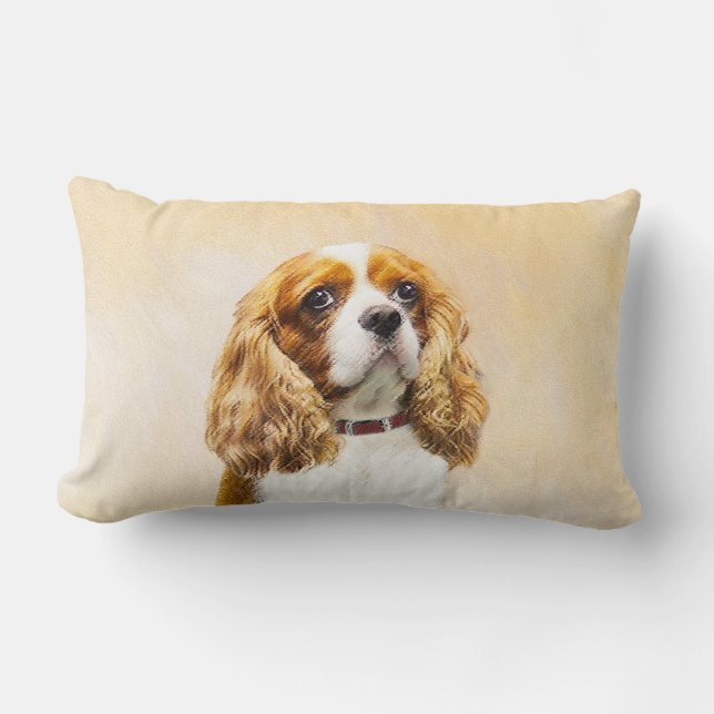 Cavalier King Charles Spaniel Original Painting Lumbar Cushion (Front)