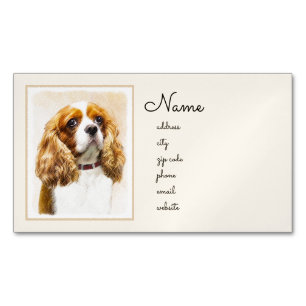Cavalier King Charles Spaniel Original Painting Magnetic Business Card