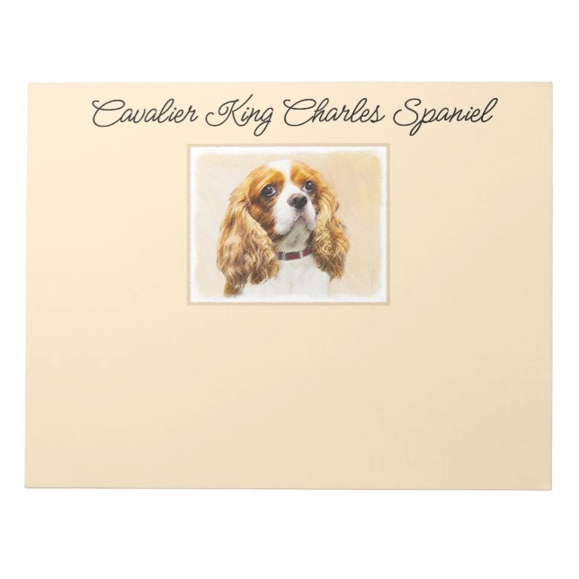 Cavalier King Charles Spaniel Original Painting Notepad (Front)