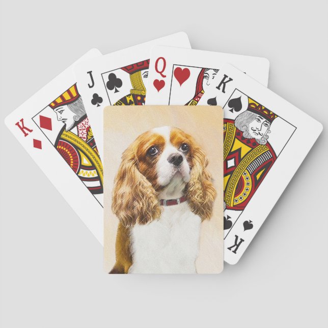 Cavalier King Charles Spaniel Original Painting Playing Cards (Back)